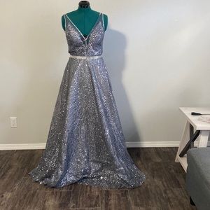 Silver prom dress